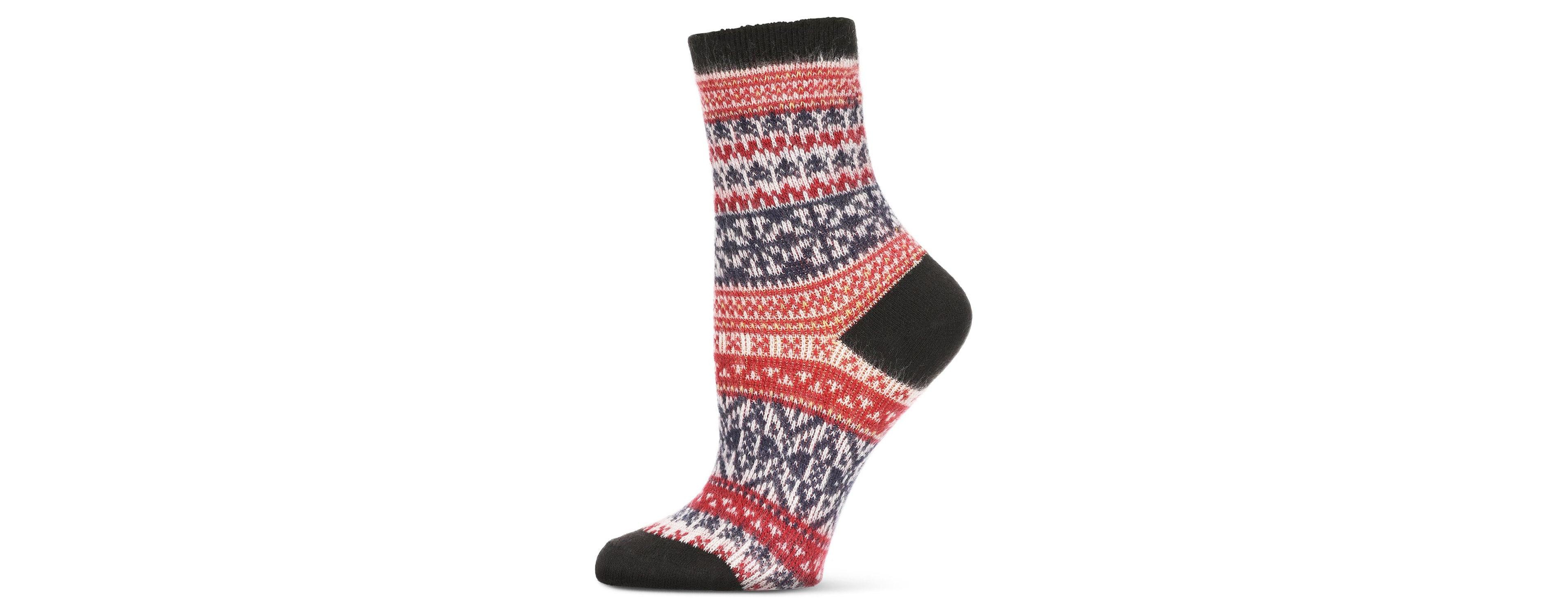 MeMoi Women's Holiday Wonder Fairisle Soft-fit Crew Socks