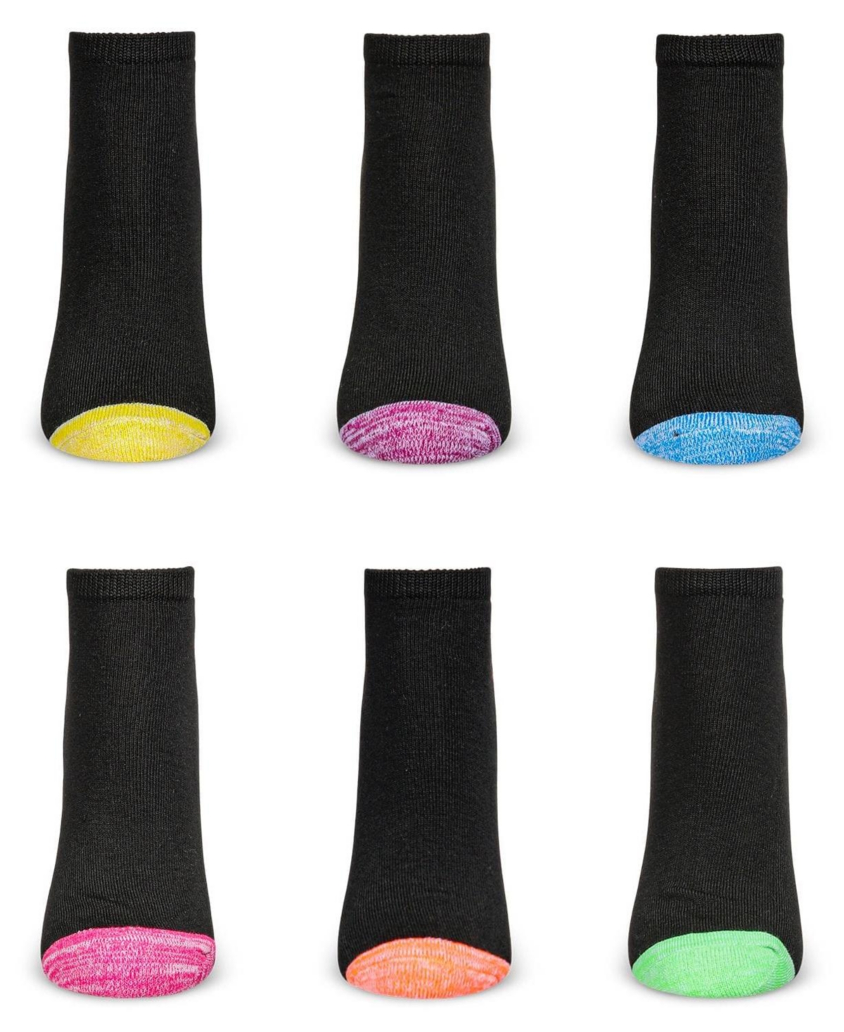 MeMoi Women's 6 Pair Pack Spacedye Heel and Toe Half Cushioned Low Cut Socks