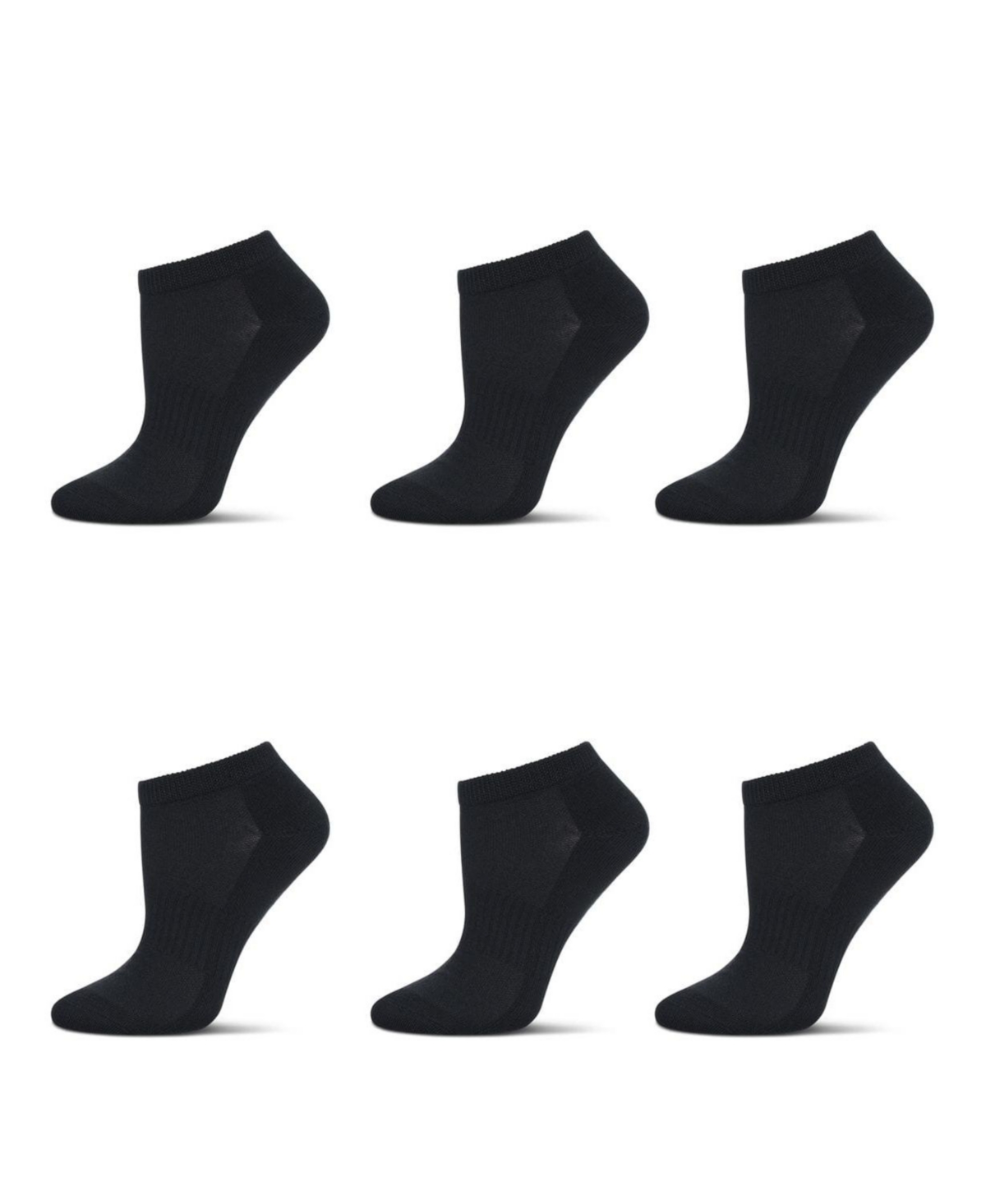 MeMoi Women's 6 Pair Pack Sports Half Cushioned Low Cut Socks