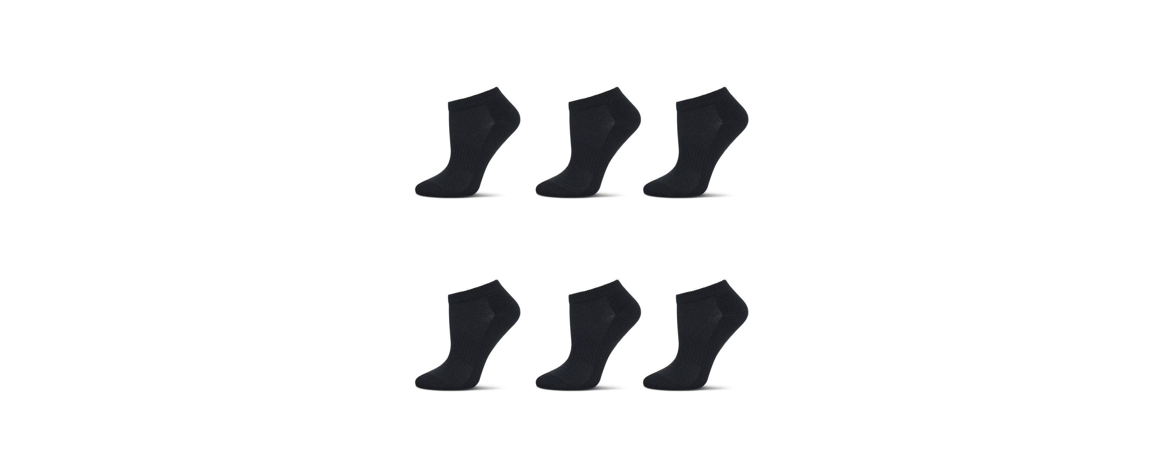 MeMoi Women's 6 Pair Pack Sports Half Cushioned Low Cut Socks
