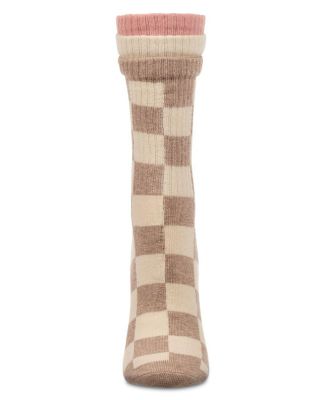 Women's Checkmate Triple Cuff Crew Socks