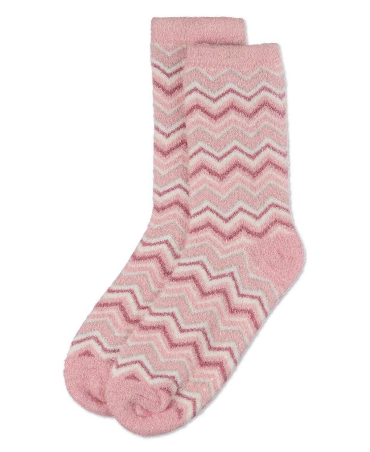 MeMoi Women's Zig Zag Stripes Aloe Infused Crew Socks