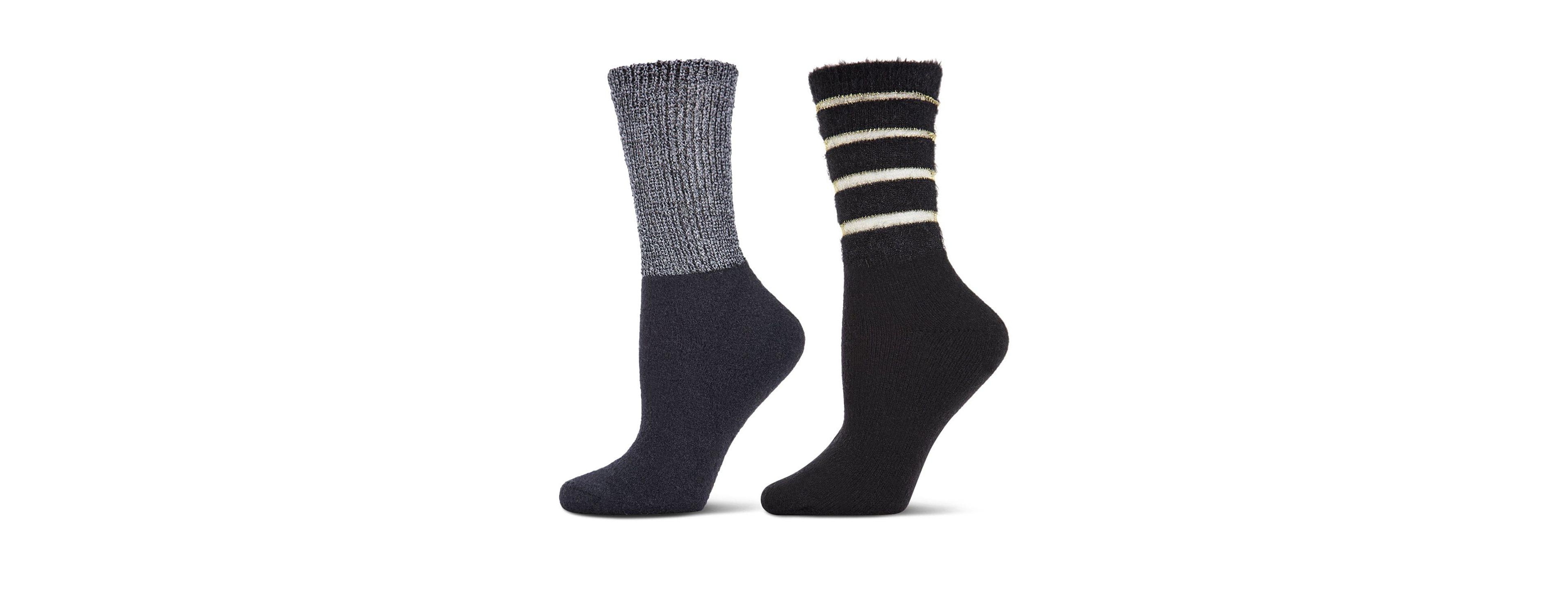 MeMoi Women's 2 Pair Pack Cozy Crew Socks