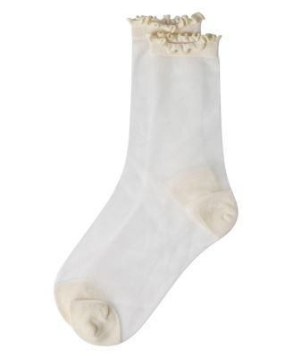 Women's Lettuce-Edge Silky Sheer Crew Sock