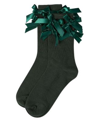Women's Multiple Knit-On Bows Cotton Rich Crew Sock