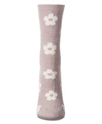 Women's "Daisies" Non-Skid Lavender Infused Crew-Length Cozy Spa Sock