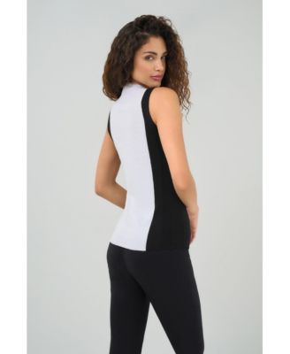 Women's Abryl Contrast Cashmere Blend Mockneck Top