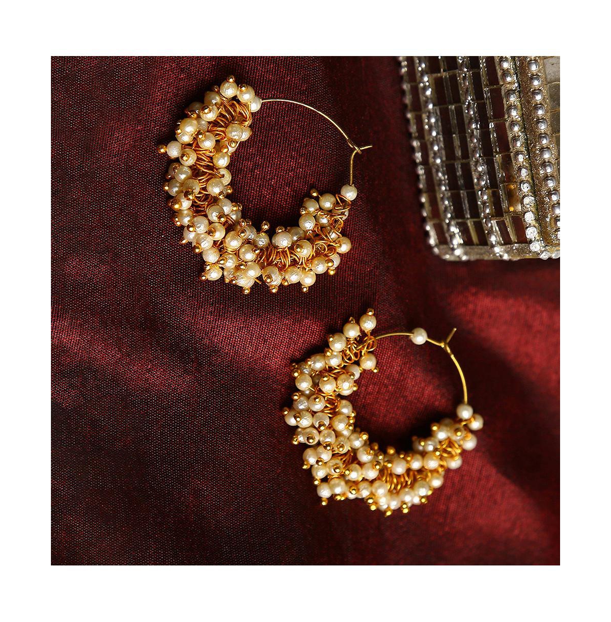 Sohi Women's Bead-cluster Hoop Earrings In Multi