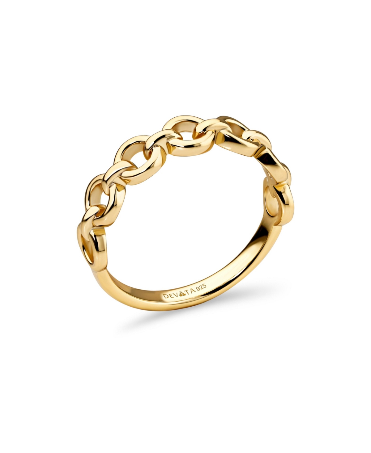 Devata Cable Link Ring in Gold Plated Sterling Silver