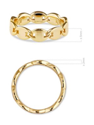 Mariner Link Eternity Ring in Gold Plated Sterling Silver, Size
