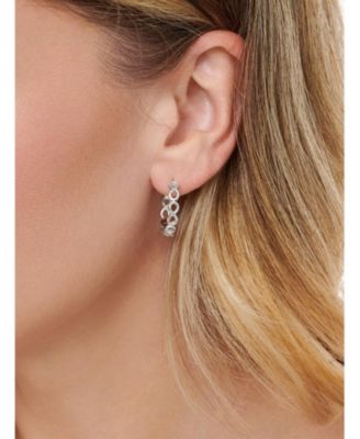 Infinity Hoop Earrings in Rhodium Plated Sterling