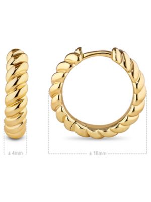Rope Hoop Earrings in Gold Plated Sterling Silver