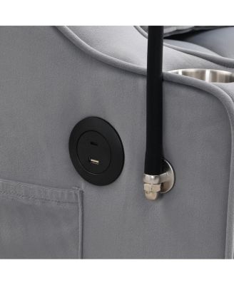 Tufted Convertible Loveseat Sleeper Sofa with Pull-Out Bed, USB Charging & Cup Holders, Space-Saving 3-in-1 Design