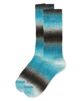 Women's Gradient Stripe Soft and Warm Crew Sock