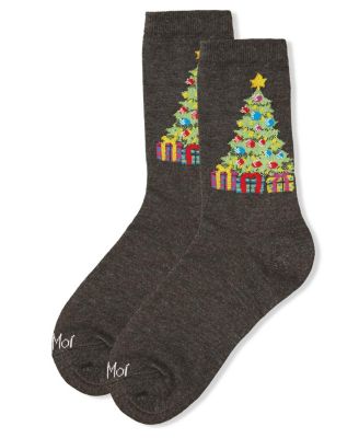 Women's Christmas Tree & Presents Holiday Crew Socks