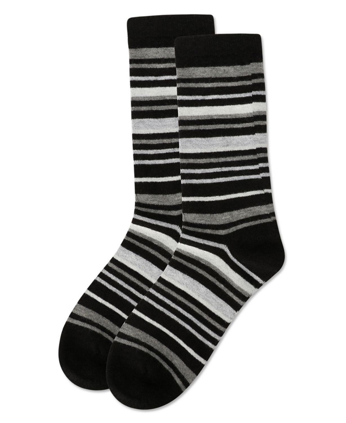 MeMoi Women's Soft Striped Cashmere Crew Socks