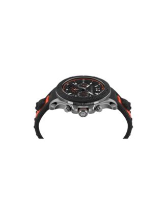 Men's Warrior Tech Chronograph Date Quartz Orange Silicone Strap Watch, 47.5mm