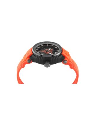 Men's Tiger Power 3 Hand Date Quartz Orange Silicone Strap Watch, 45mm