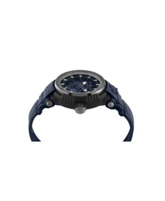Men's Tiger Power 3 Hand Date Quartz Blue Silicone Strap Watch, 45mm