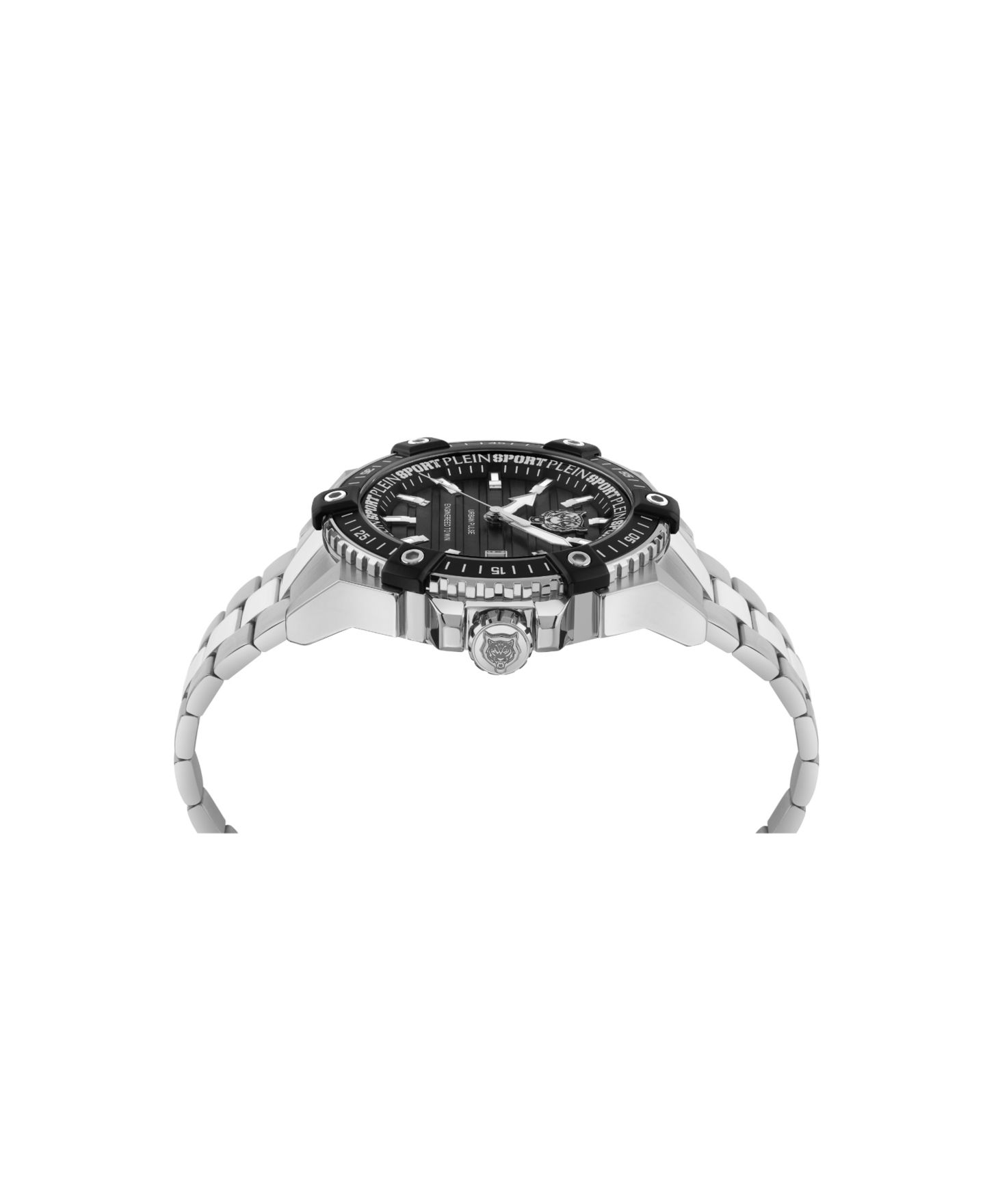 Мужские часы Plein Sport Urban Pulse 3 Hand Date Quartz Stainless Steel Bracelet Watch, 47mm — фото 2