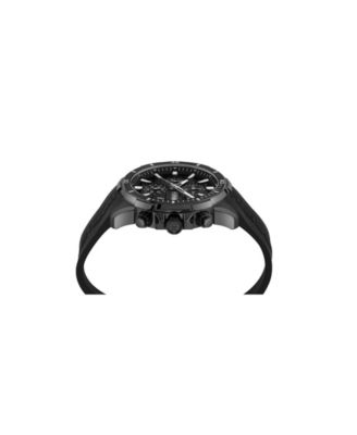 Men's Impact Chronograph Date Quartz Black Silicone Strap Watch, 46mm