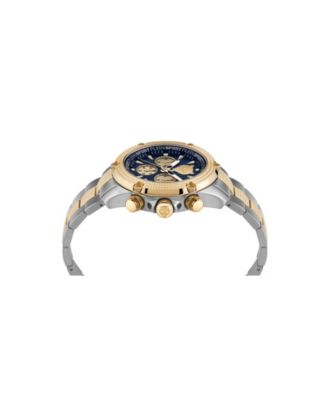 Men's Hurricane Chronograph Date Quartz Two Tone Bracelet Watch, 44mm