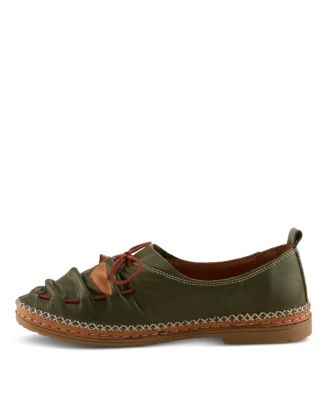 BERNA Leather Slip-On Shoes with Elastic Vamp and Whip-Stitched Details