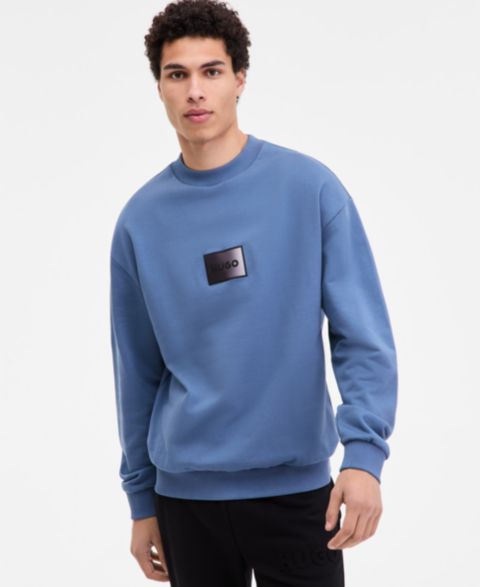 Мужской свитшот Hugo Boss Danotop Logo Badge, цвет: Синий