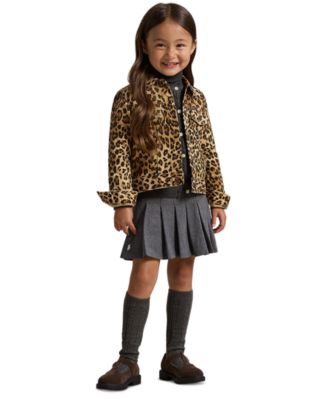 Girls' 2T-6X Leopard-Print Trucker Jacket