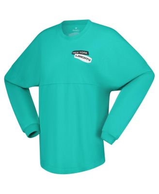 Women's Mint New York Liberty Patches Oversized Long Sleeve T-Shirt