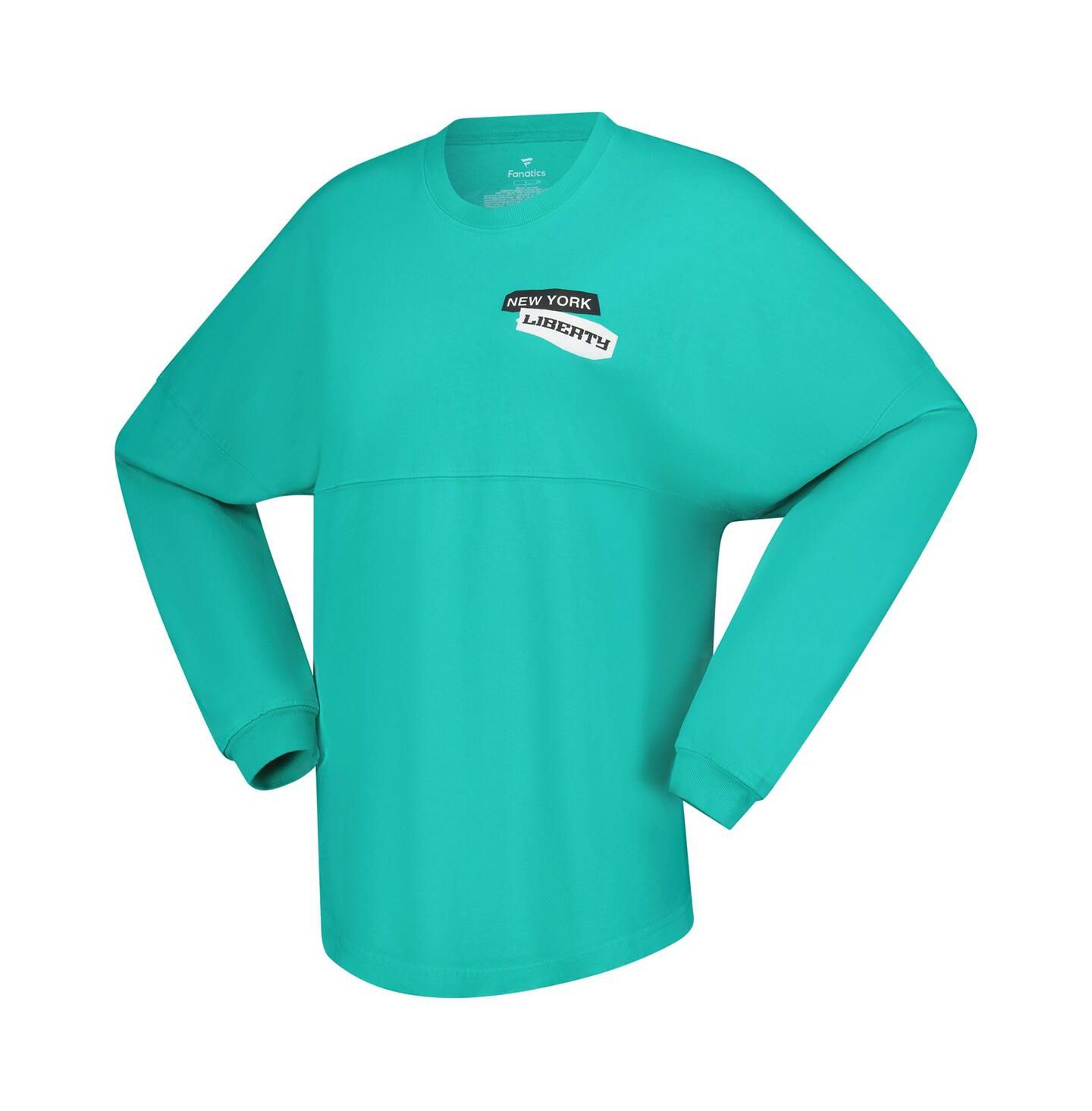 Женская футболка Spirit Jersey Mint New York Liberty Patches Oversized Long Sleeve — фото 3