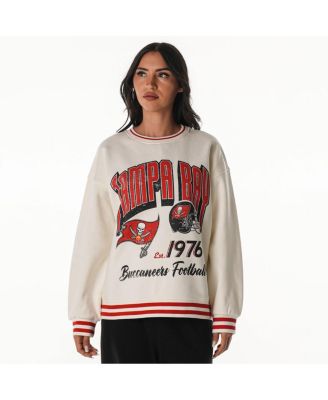 The Wild Collective - Women's Cream Tampa Bay Buccaneers Oversized Vintage French Terry Sweatshirt