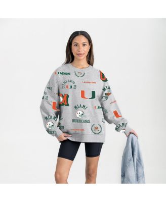 Gameday Couture - Women's Gray Miami Hurricanes Always on Repeat Fleece Sweatshirt