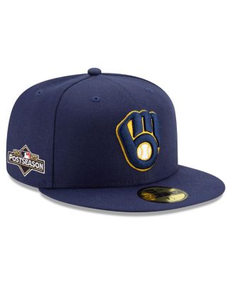New Era - Men's Navy Milwaukee Brewers 2025 MLB Postseason Side Patch 59FIFTY Fitted Hat