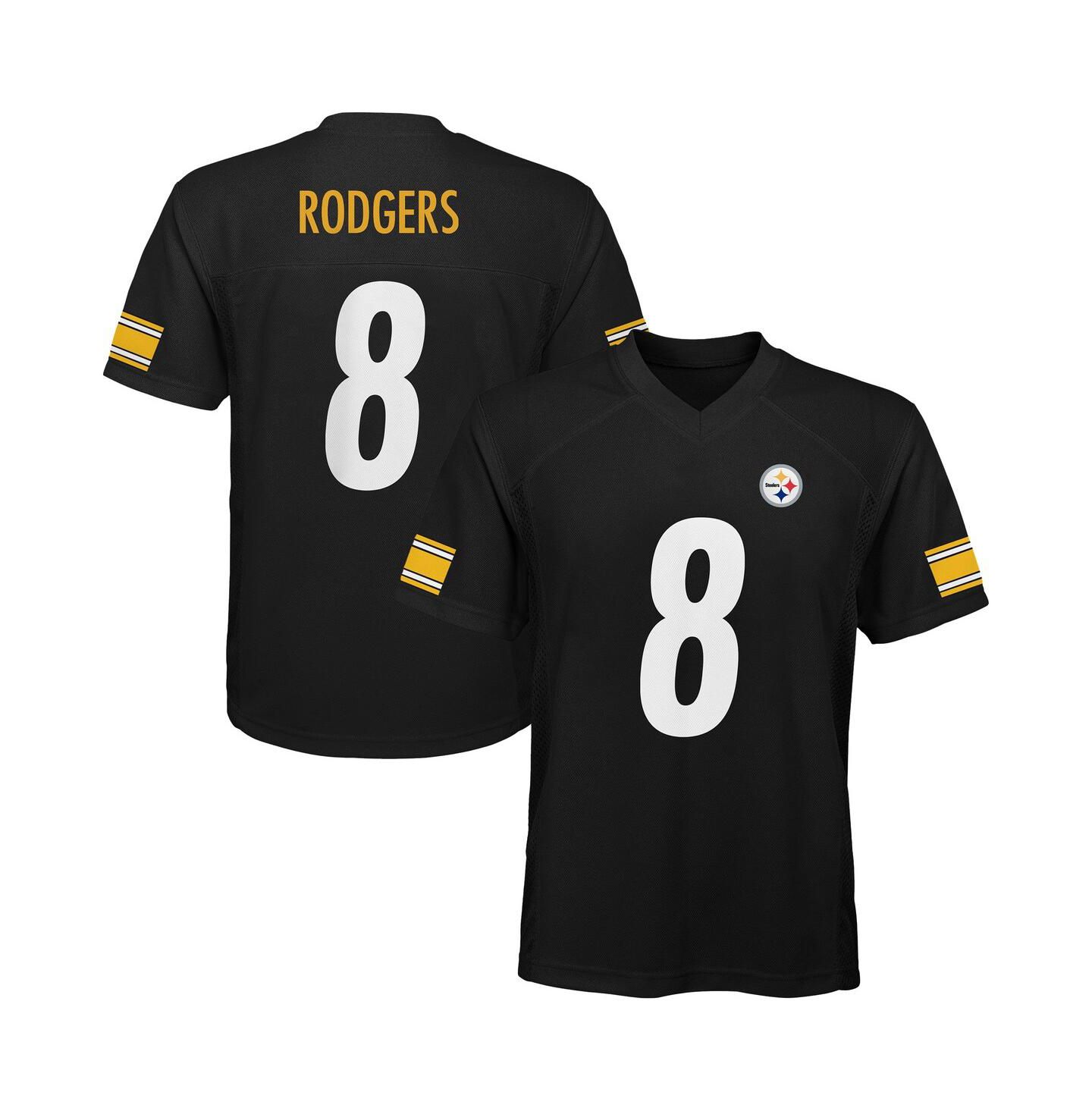 Детский топ Outerstuff Aaron Rodgers Black Pittsburgh Steelers Replica Player Jersey — фото 1