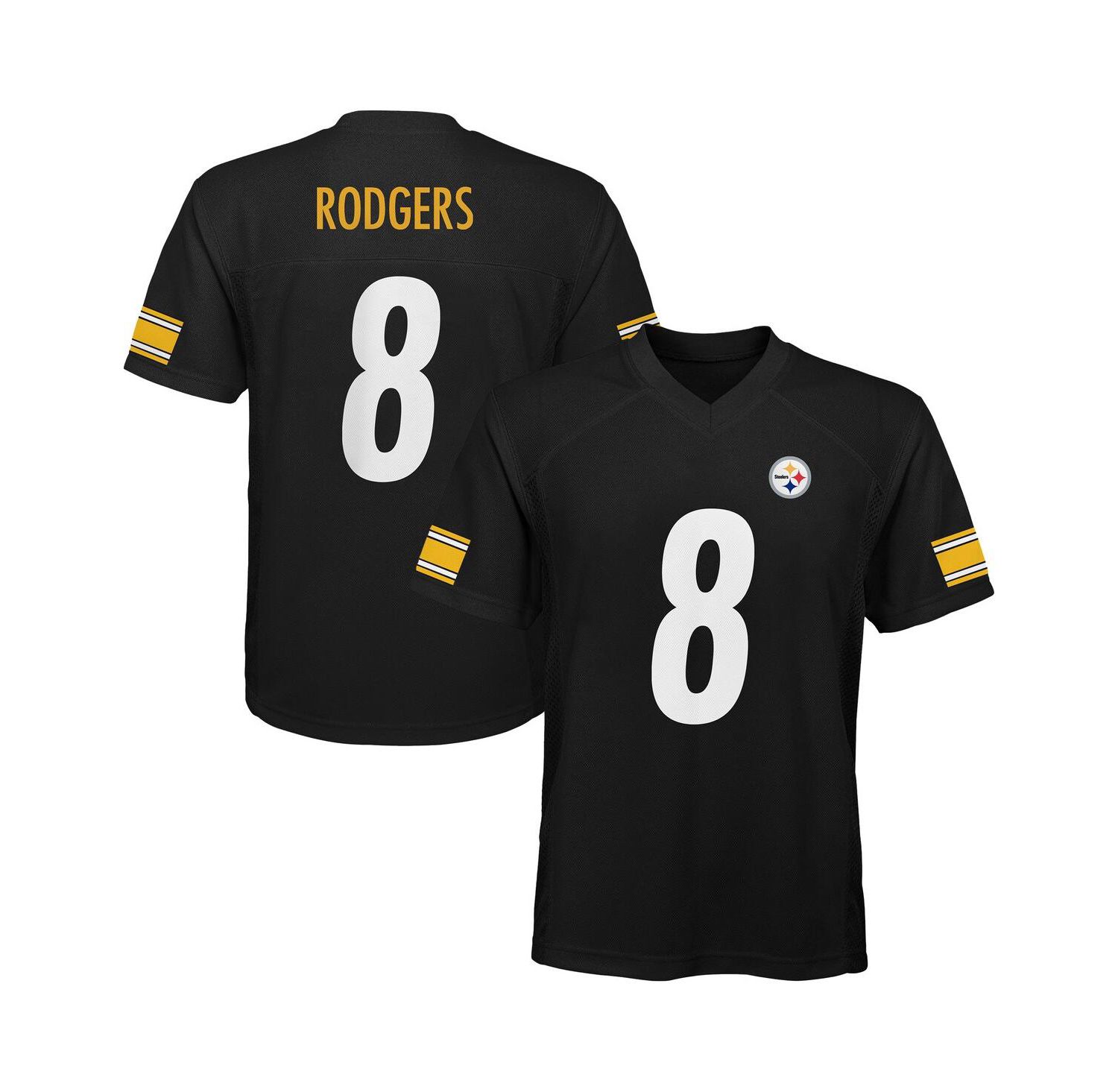 Big Boys and Girls Aaron Rodgers Black Pittsburgh Steelers Replica Player Jersey