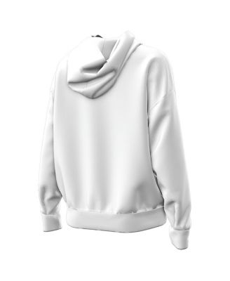 Women's White Notre Dame Fighting Irish Leprechaun Icon Fleece Pullover Hoodie