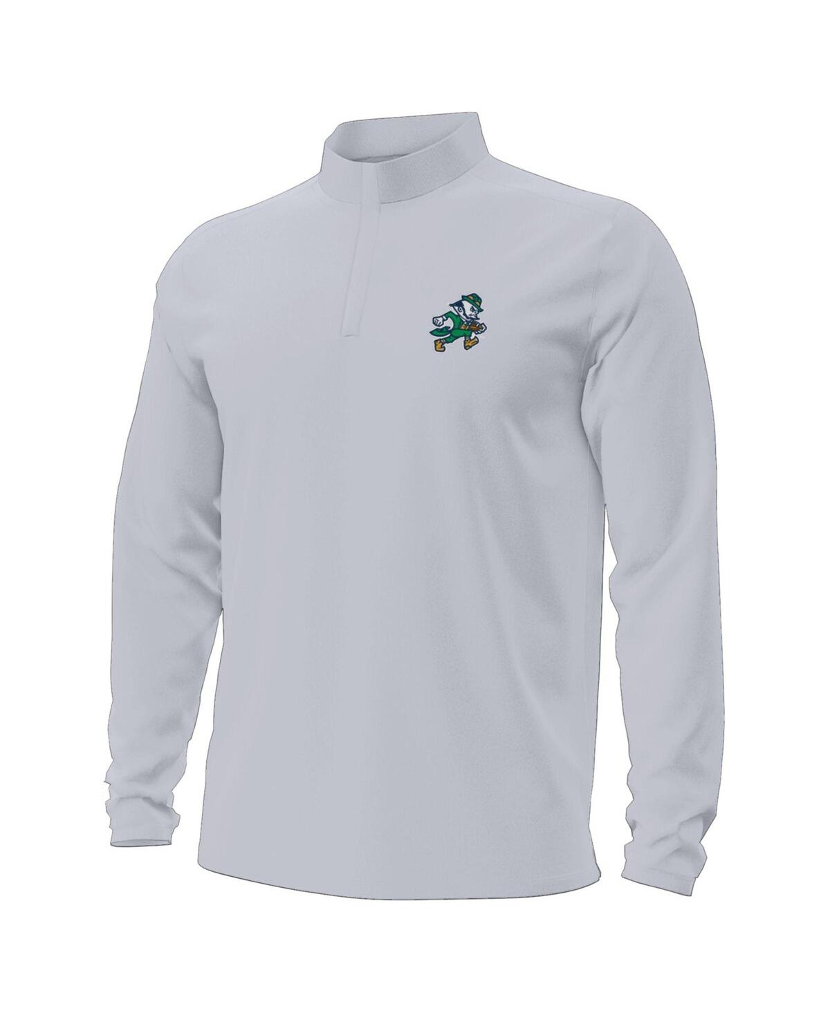 Under Armour Men's Gray Notre Dame Fighting Irish Sporting Leprechaun Motion Quarter-zip Jacket In Gray