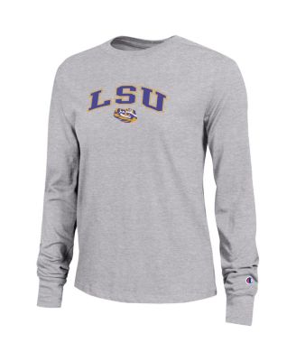 Women's Gray LSU Tigers Arch Over Logo Long Sleeve T-Shirt