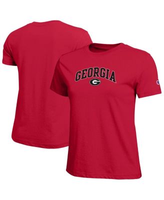 Women's Red Georgia Bulldogs Arched Over Logo T-Shirt