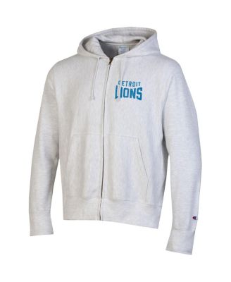 Men's Heather Gray Detroit Lions Reverse Weave Full-Zip Hoodie