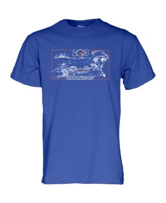 Men's and Women's Royal Boise State Broncos Blue Print T-Shirt