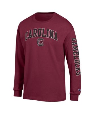 Men's Garnet South Carolina Gamecocks Arch Over Logo 2-Hit Long Sleeve T-Shirt