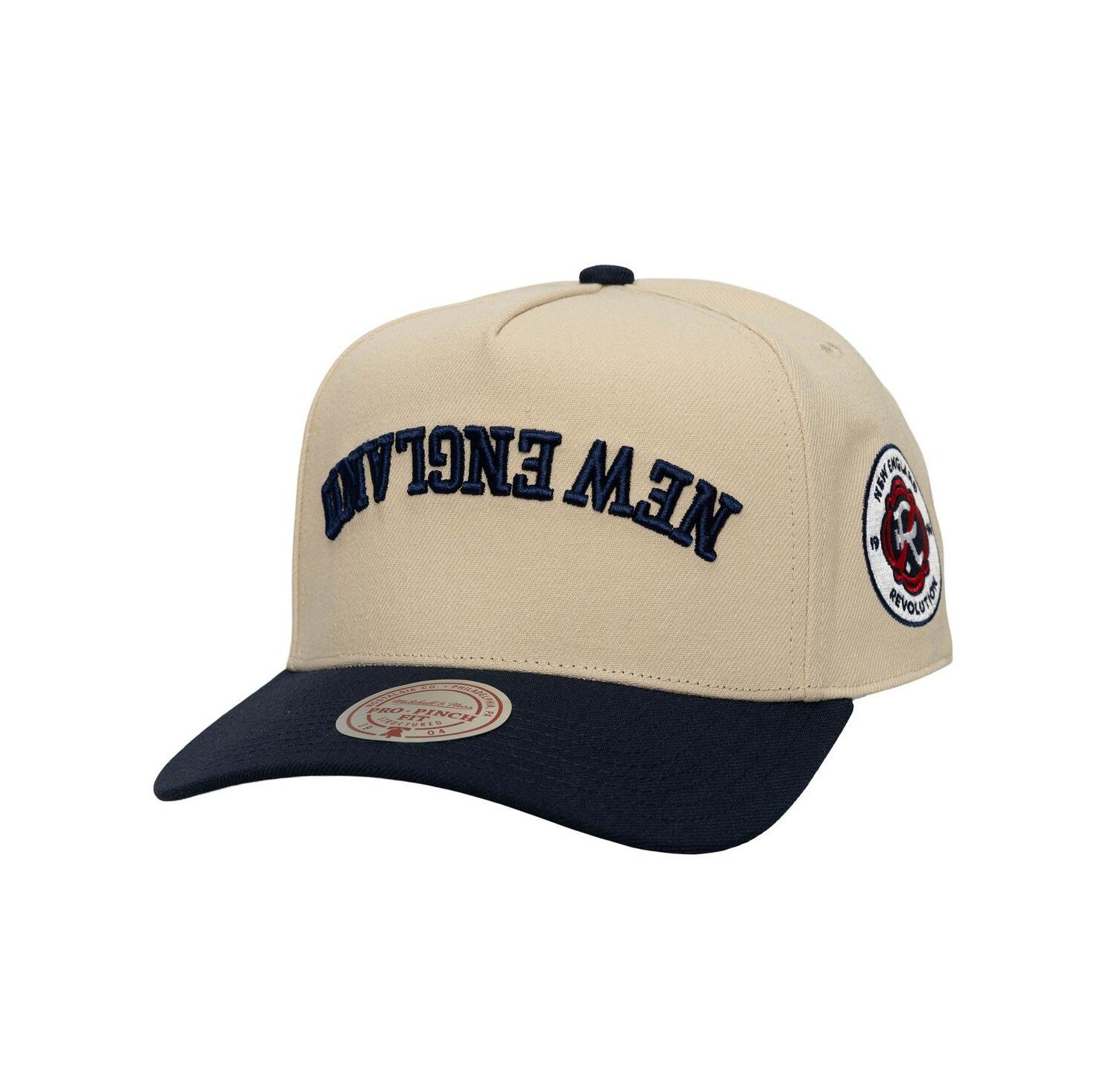 Men's Cream/Navy New England Revolution Upside Down Pro Pinch Snapback Hat