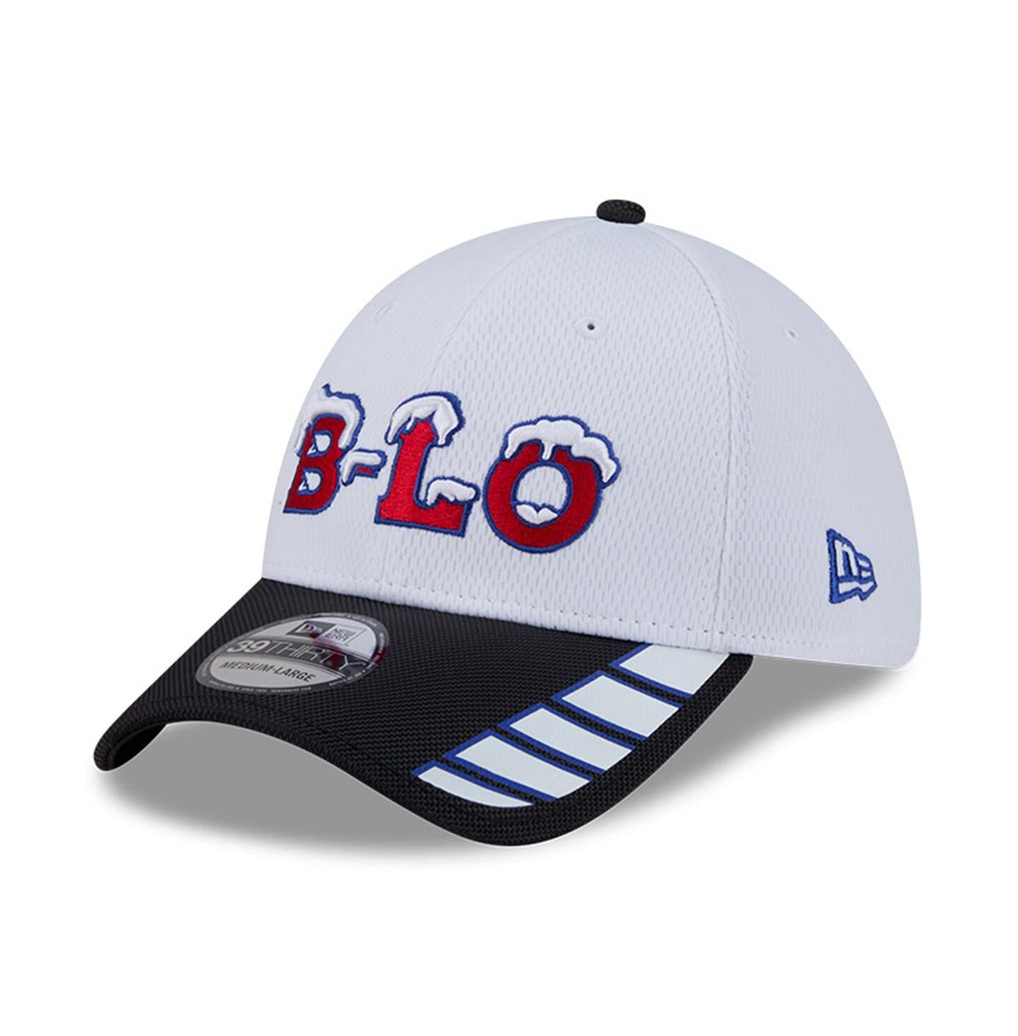 Мужские головные уборы New Era White Buffalo Bills 2025 Rivalries Collection Fan Pack 39THIRTY Flex Hat — фото 1