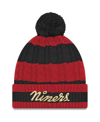 New Era - Women's&nbsp;Black San Francisco 49ers 2025 Rivalries Collection Braided Cuffed Pom with Knit Hat