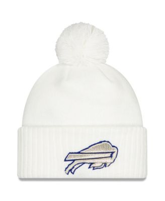 New Era - Men's White Buffalo Bills 2025 Rivalries Collection Sideline Cuffed Pom with Knit Hat
