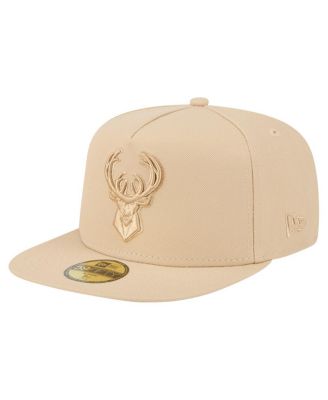 New Era - Men's Khaki Milwaukee Bucks Color Pack A-Frame 59FIFTY Fitted Hat