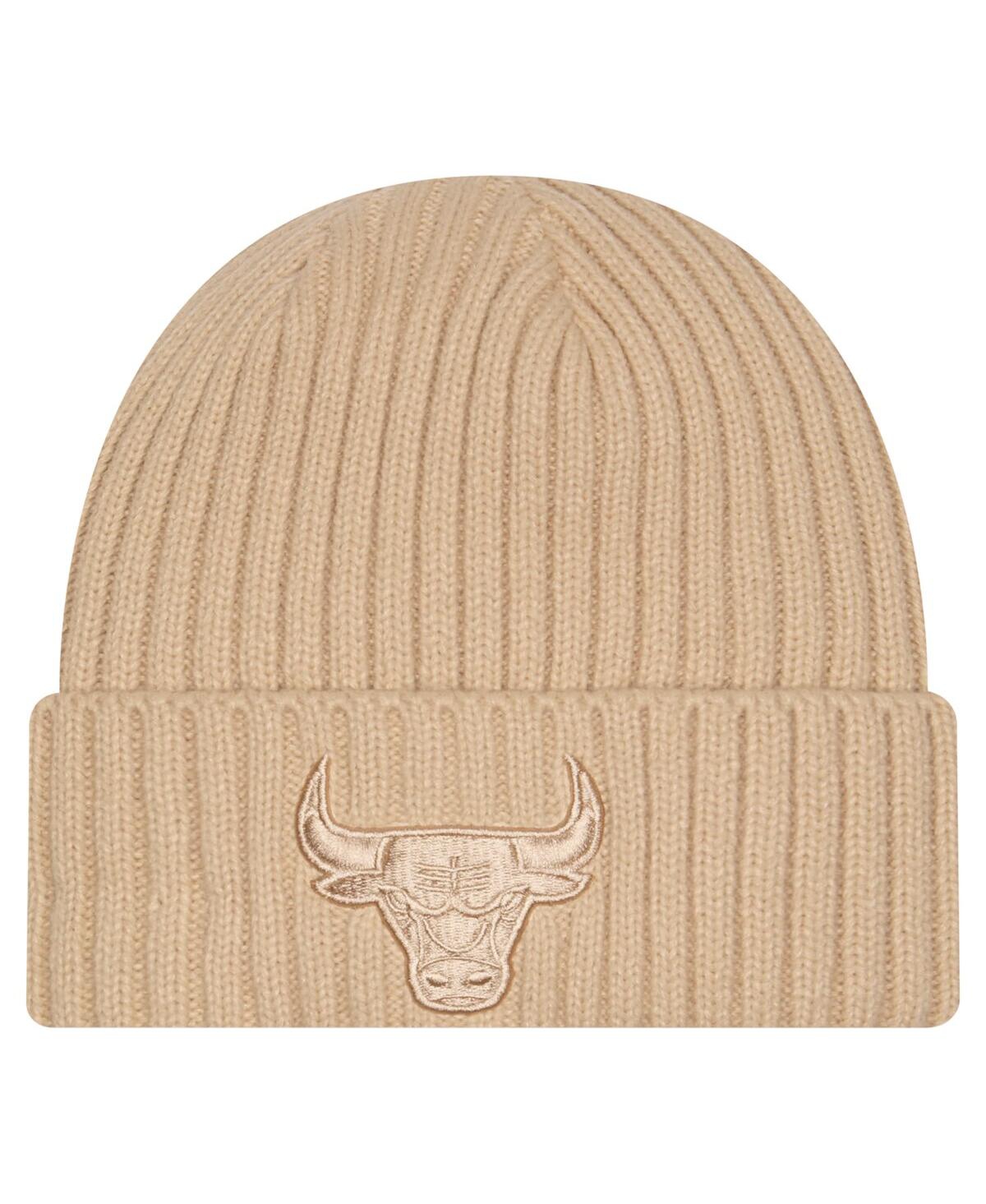 New Era Men's Tan Chicago Bulls Color Pack Cuffed Knit Hat In Brown
