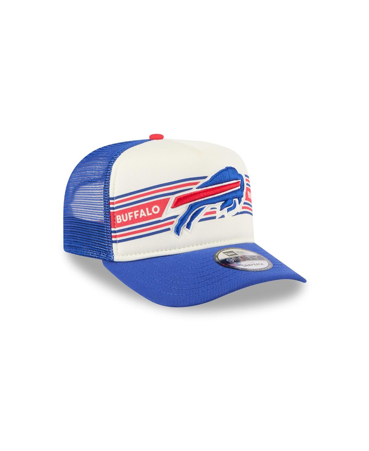 New Era Men's Cream/royal Buffalo Bills Banner A-frame 9fifty Trucker Snapback Hat In Multi